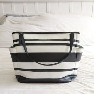 Coach Diaper Bag Black & White Stripe Unisex